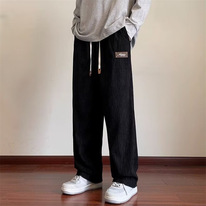 宽松潮牌潮流休闲裤男士秋季复古直筒裤男生新款阔腿亚麻长裤子,男装休闲裤,星座1210-1