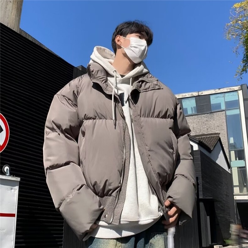重磅简约立领短款棉服外套男宽松冬季加厚休闲短款棉衣潮牌百搭,男装棉衣,星座410-6（原星座1304-1）