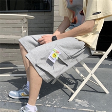 2026夏宽松潮牌男五分裤短裤工装立体大口袋DK999/P40浅灰，男装牛仔裤，电商A094