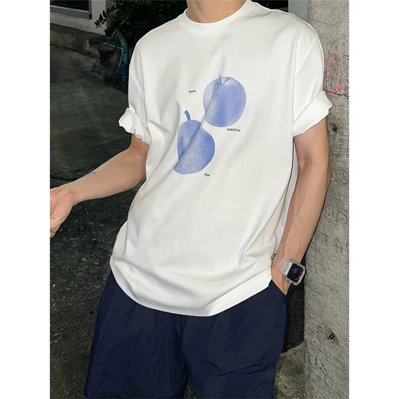网图有货夏季设计感趣味水果印花短袖T恤男女情侣上衣A583-P25,男装T恤,星座1505
