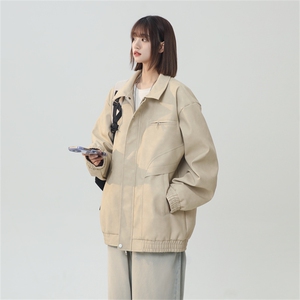 中性风PU皮工装翻领夹克2025秋季痞帅潮流外套XZ301b-2-JK2590P85图片