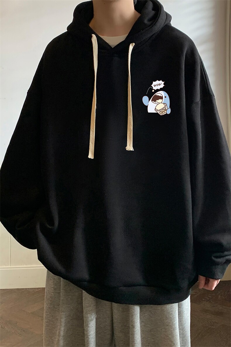 纯棉连帽卫衣男大码运动帽衫宽松薄WY2239-P35加绒款-P40,男装卫衣,电商A040