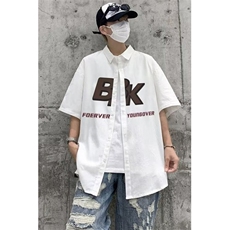 日系工装短袖衬衫男款夏季潮牌休闲衬衣百搭宽松外套CY772-P34，男装衬衫，星座412-3