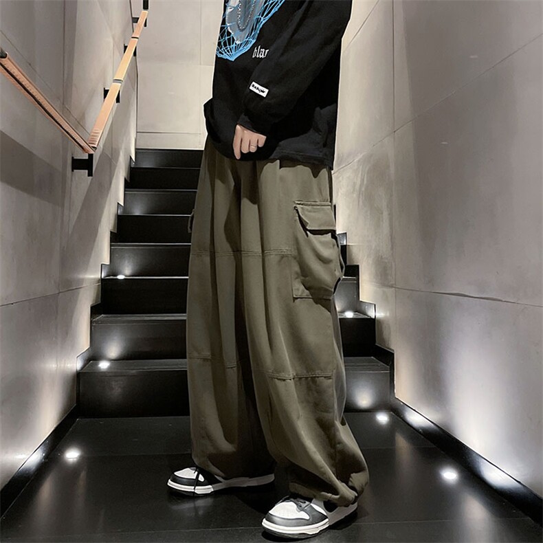 美式束脚工装裤子男日系港风ins宽松阔腿休闲长裤潮K02960-P40,男装休闲裤,星座308B-1