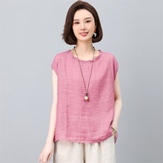 纯苎麻女夏季2025新款轻奢高级感洋气减龄妈妈夏装刺绣休闲，女装衬衫，独衣靓