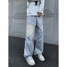 8XL-M拼接PU皮冲锋裤男特大码防风防水登山工装裤KZ016P53加绒63，男装工装外套，电商B312