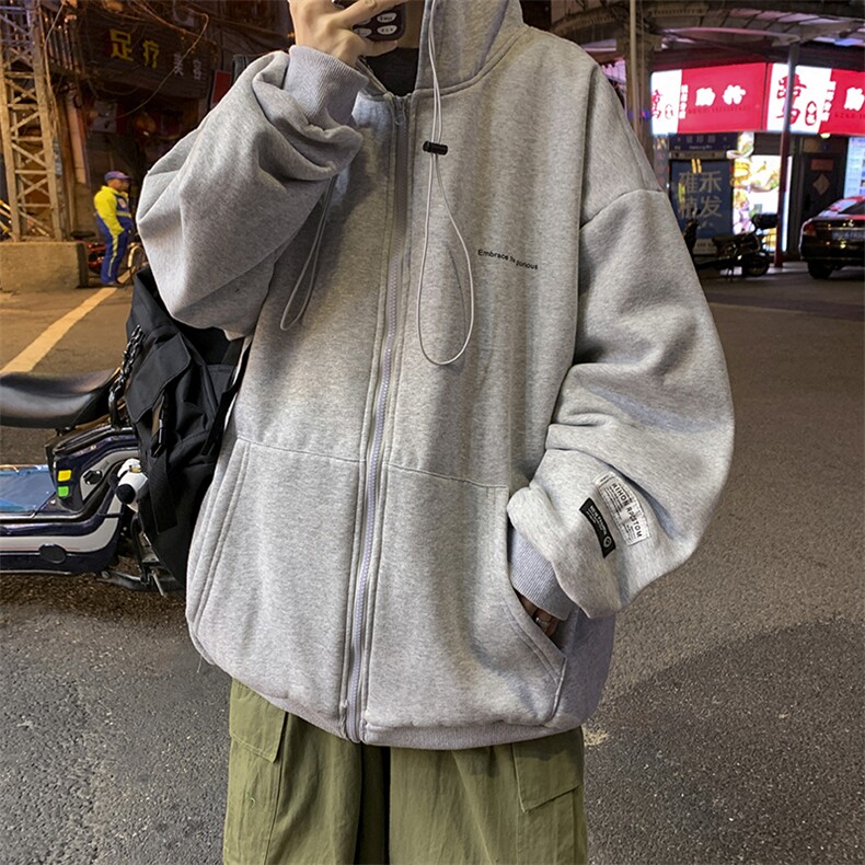 WY2107-P60控88秋季新款港风男女连帽宽松卫衣外套,女装短外套,电商A036A