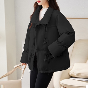 现货羽绒服女连帽新款短款小个子面包服时尚宽松休闲保暖轻暖外套图片