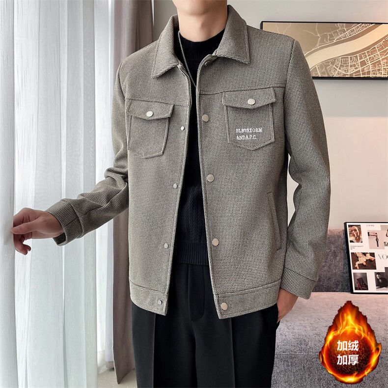 2023秋冬季潮流宽松加棉加厚毛呢大衣夹克外套男N9801-p125控175,男装毛呢大衣,电商D303