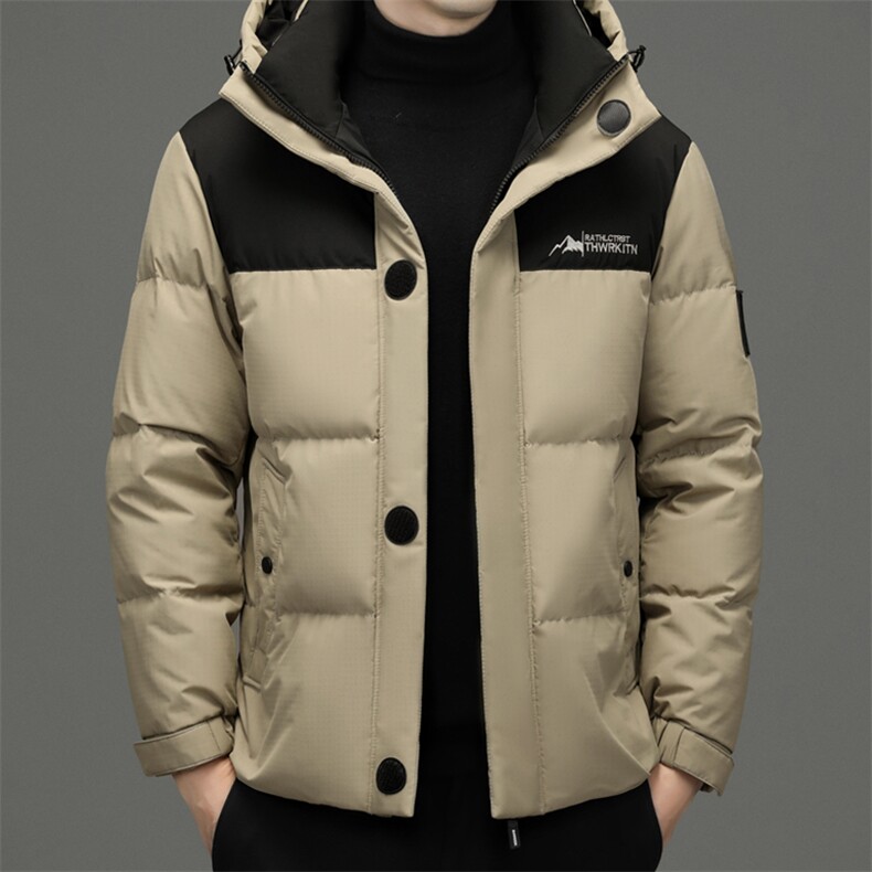 2024冬季新款羽绒服男士连帽保暖外套中年男装加厚短款宽松爸爸装，男装羽绒服，钱塘6003（原4033）