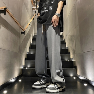 华夫格裤子男款垂感运动裤直筒休闲长裤卫裤时尚百搭K930特批32图片