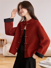 现货！g风双面羊绒大衣女2025年新款秋冬双面呢料大衣，女装羊绒大衣，韩宇舍