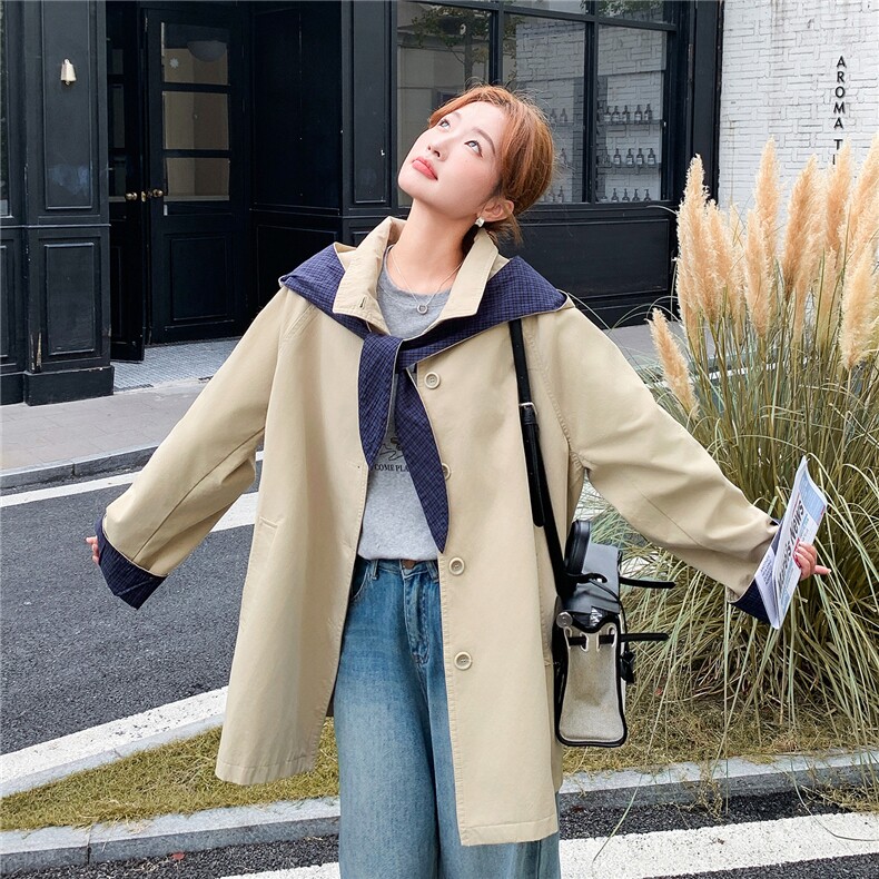 数据款风衣外套女2025秋季新款小个子高质感短款,女装风衣,英标秀