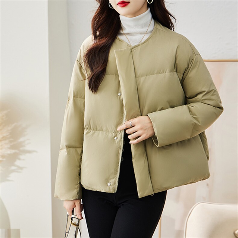 现货羽绒服女连帽新款短款小个子面包服时尚宽松休闲保暖轻暖外套,女装羽绒服,贵人树