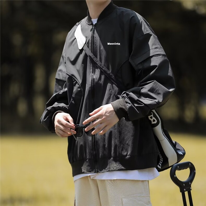 秋季美式复古飞行员夹克男女潮流户外宽松棒球服外套J8208P75,男装夹克,星座1116-2