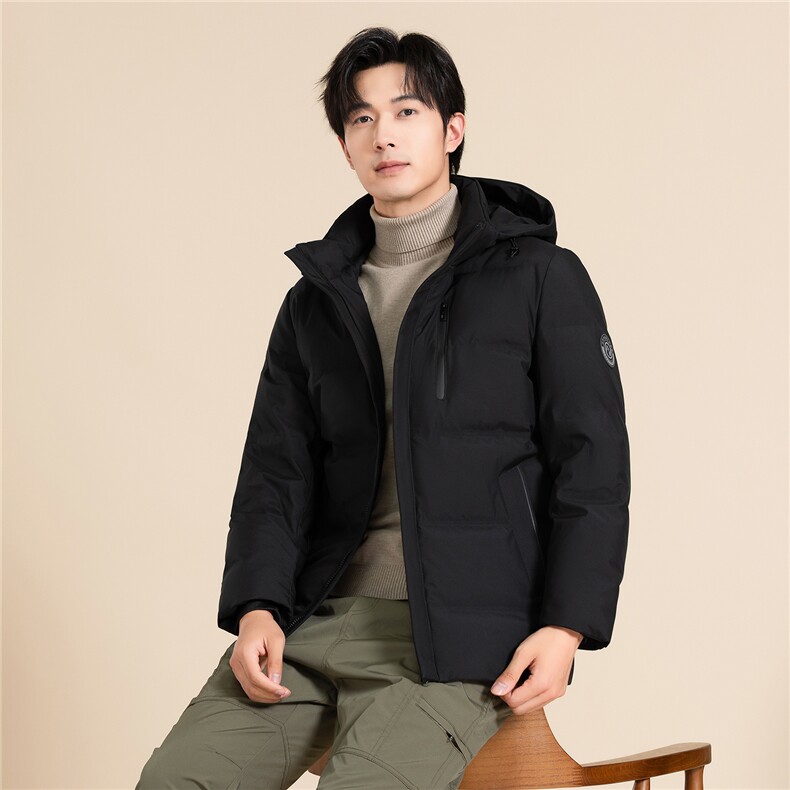 臂章休闲羽绒服男冬季加厚保暖男士外套潮流连帽A266-YR2507-P265，男装羽绒服，电商A266