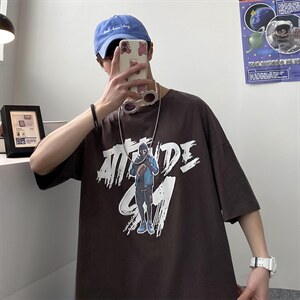 港风夏季t恤男潮流时尚印花t恤男A210-A8366-P32,男装T恤,星座210-3