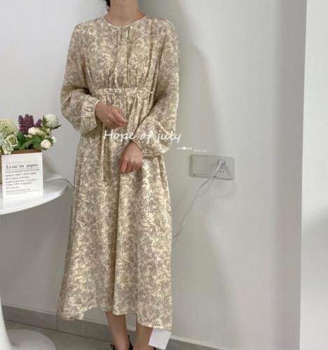 秋季新款碎花连衣裙，女装连衣裙，Hope of July