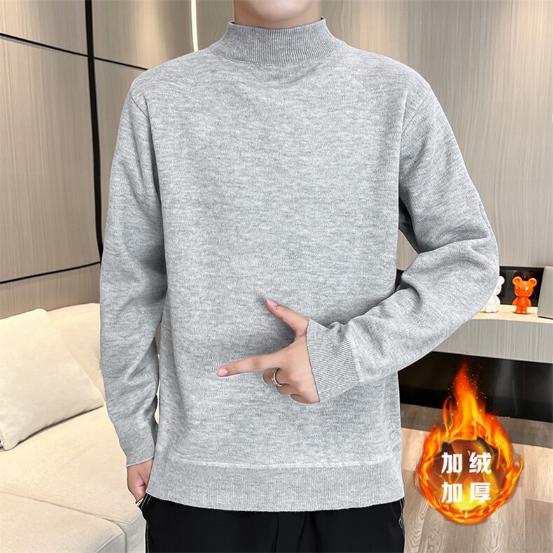 2023-403-1-M668-P26男跑量新款半高领一体绒毛衣针织衫时尚帅气,男装针织衫/毛衣,星座1018