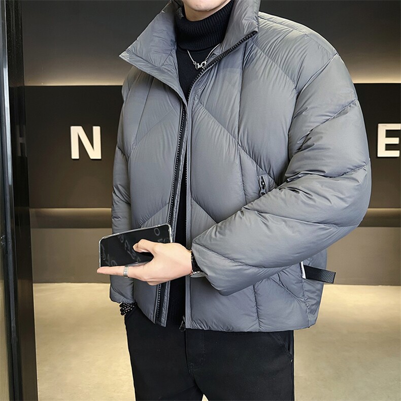 新标90绒冬季男士立领泡芙云朵羽绒服宽松保暖外套2728-P325，男装羽绒服，电商B328