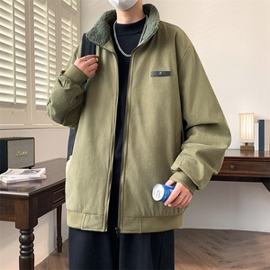 外套男2025冬季新款美式工装棉服复古底特律翻领外套图片
