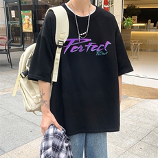 B239-1117-P25港风彩色字母印花夏季半袖重磅落肩袖短袖T恤，男装T恤，星座514-2(原B239)