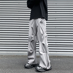 8XL-M 休闲裤男春夏加肥加大码西裤高街显瘦拖地裤9026p68控88图片
