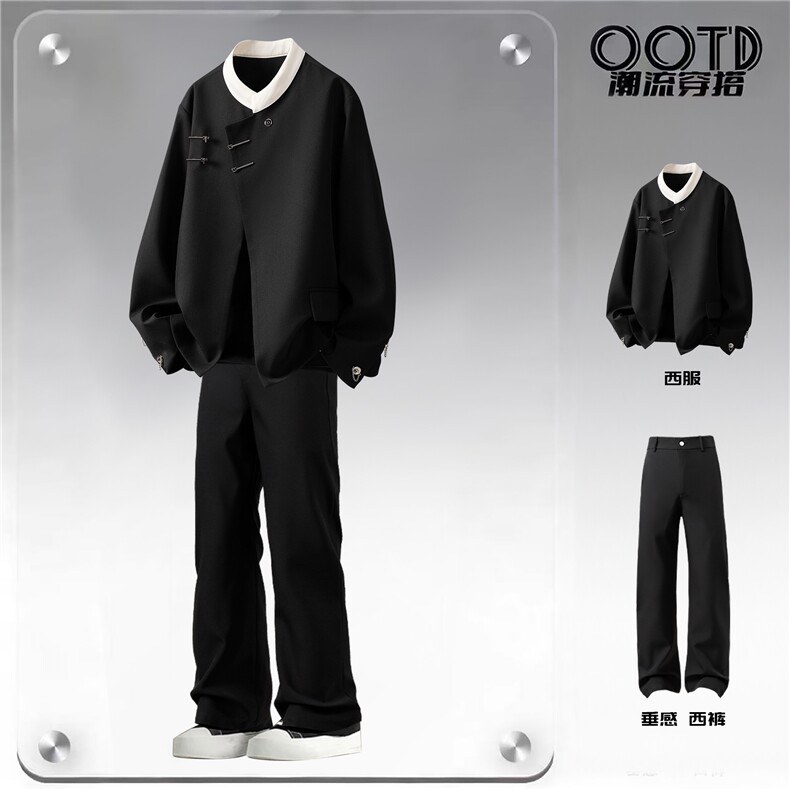 拼色西服95%绦纶5%氨纶M-5XL大码XF77951特P65控98西裤78151P45，男装西服，星座227-7