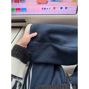 现货 冬季加绒加厚美式条纹羊羔绒休闲裤男百搭直筒裤子-A2362P48图片