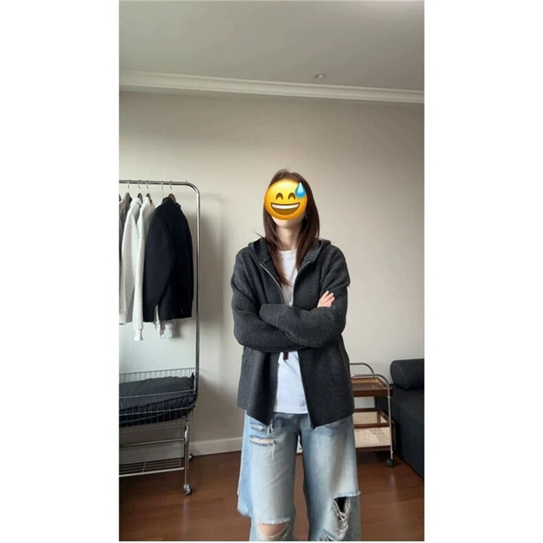 美式灰色开衫针织衫男女宽松休闲连帽毛衣短款运动外套WLQ822-P60,男装针织衫/毛衣,星座1008