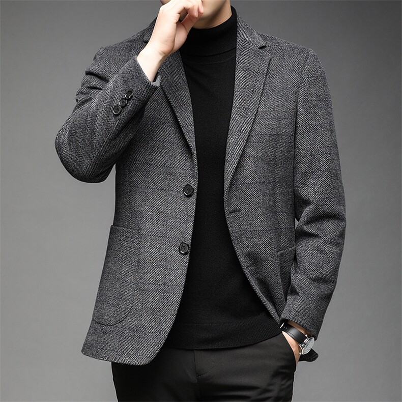 中青年男士羊毛西装秋冬纯色休闲便服西服男上衣外套DS81011-P275,男装西服,电商B212（原钱塘6029）