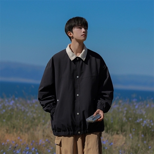 815A-MJ78632-58特 秋冬纯色翻领外套夹克潮牌冲锋衣服男模图片