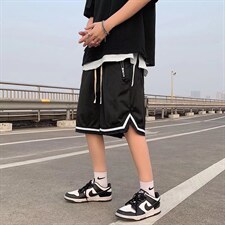 男夏季潮流时尚休闲短裤冰丝网眼拉链短裤GD21P22图片