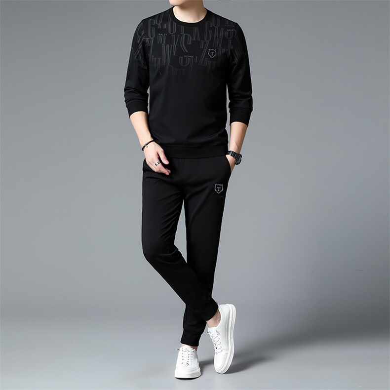 S3039-2钱塘2020-2中青年男士时尚休闲帅气潮流长袖卫衣套装P127,男装休闲套装,钱塘207-2