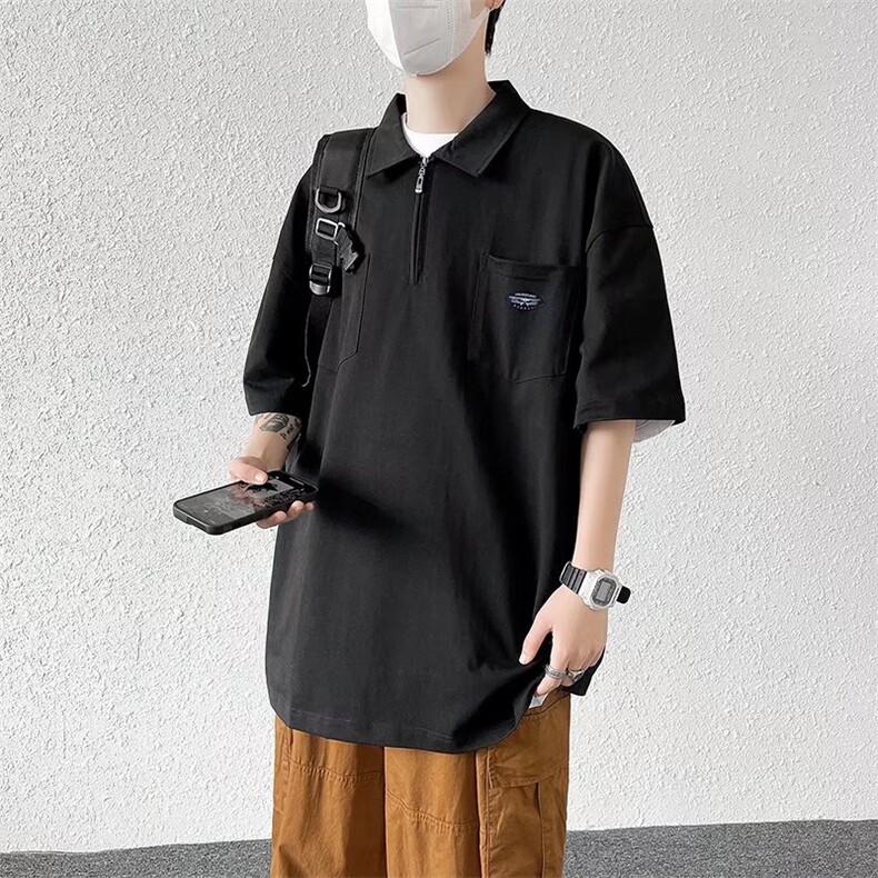 日系潮宽松型潮流夏季男POLO衫百搭短袖原宿潮PT03-P38,男装T恤,星座1109-3