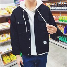 204-JK02-P45男装外套全棉春秋季休闲夹克男士年棒球服外衣韩版，男装夹克，星座204