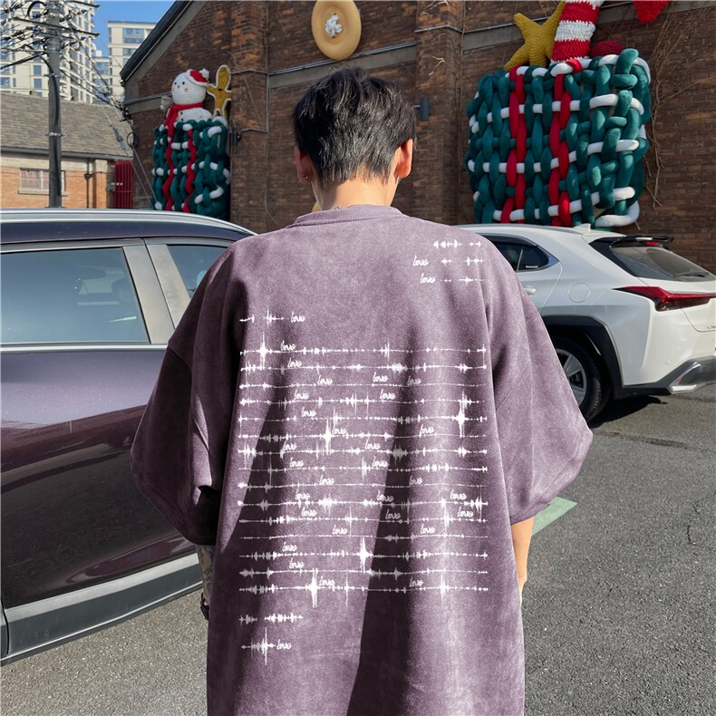 2026夏季新款麂皮绒得物抖音品质印花短袖T恤djp265-特批23控39,男装T恤,星座605(原A050)