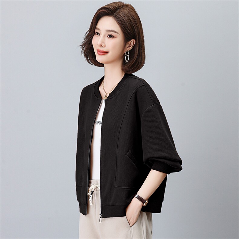 短款外套女2024年新款秋季棒球服妈妈装洋气夹克春秋休闲早秋上衣,女装短外套,独衣靓