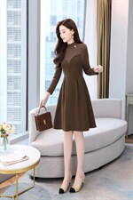 现货，加绒针织拉毛呢料连衣裙，女装连衣裙，金典明美