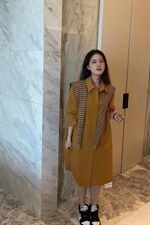 秋季披肩衬衫裙，女装衬衫，吉之红