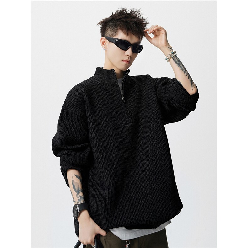 现货2W件长袖时尚休闲男装半拉链毛衣XZ608-TM2144-特P45,男装针织衫/毛衣,星座608(原A046)