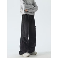 多口袋工装牛仔裤痞帅cleanfit裤子宽松阔腿伞兵裤K70846-P48网图，男装牛仔裤，电商B245