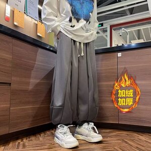加绒加厚休闲裤秋冬季高街宽松束脚卫裤 A769 P40 常规 35图片