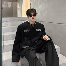 现货小香风手工珍珠高端设计潮男外套男A071-3310-P108，女装短外套，电商A071