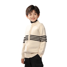 保暖儿童羊毛开衫男女童秋冬必备舒适百搭黄色条纹品质羊毛材质，童装儿童羊毛衫，暖钟情羊绒