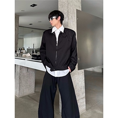 荆棘刺绣短款夹克男高级感立领皮衣外套美式机车棒球服JK965-P84，男装夹克，星座208-5
