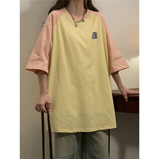 1中性风插肩袖S立体贴标T恤女大码SM-5XL短袖T恤男DT8777P28控49，男装T恤，星座226-2