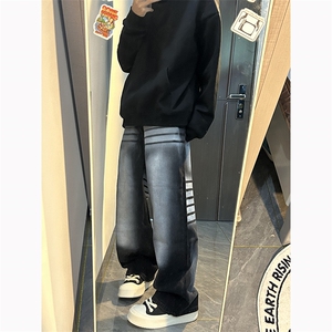 B221 美式ins高街暗黑重工艺宽松直筒牛仔裤 LK23125-P65 控88图片