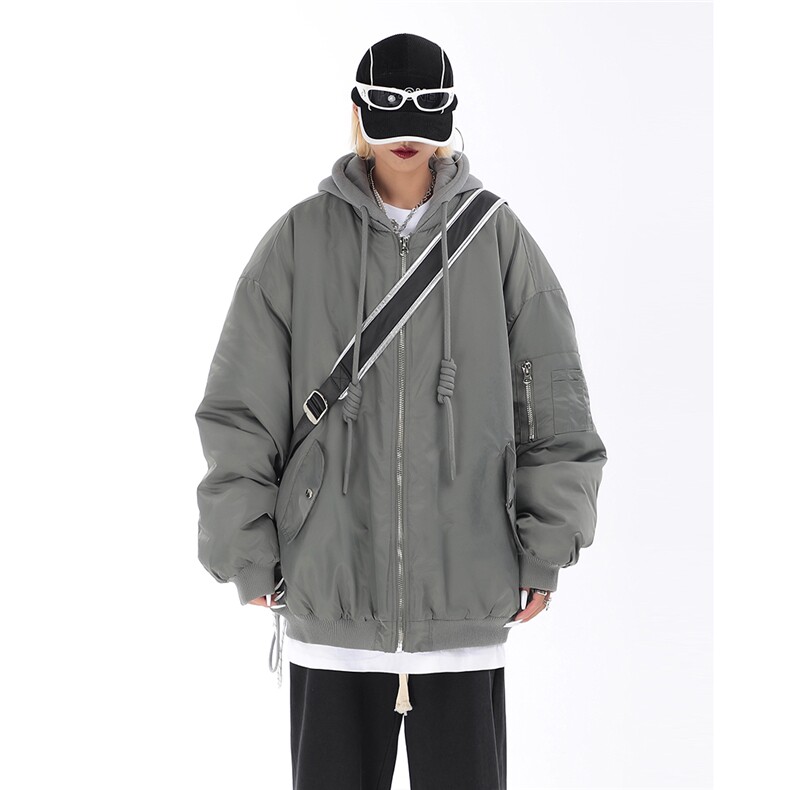 抖音直播品质！档口现货！棒球棉服冬装假两件1611B-G01-P135图片