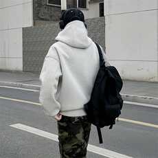 抖音得物高品质25秋冬美式高街宽松结构防风高领连帽卫衣外套W60，男装卫衣，电商A486-1